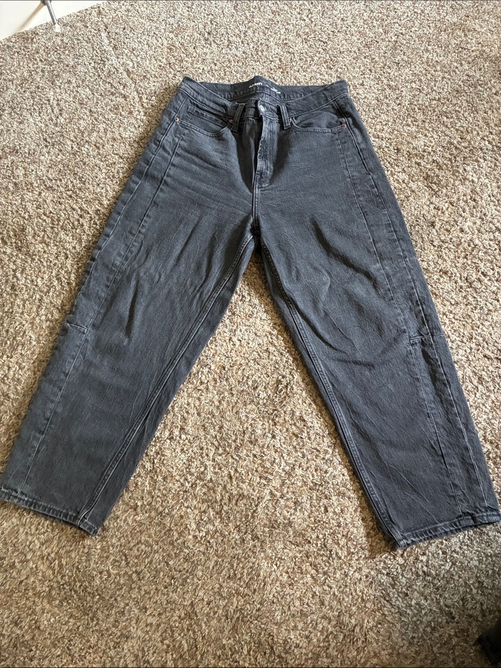 Old Navy Charcoal Barrel-Leg Jeans